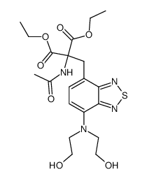 acetylamino-{7-[bis-(2-hydroxy-ethyl)-amino]-benzo[1,2,5]thiadiazol-4-ylmethyl}-malonic acid diethyl ester结构式