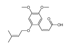 Z-4,5-dimethoxy-2-prenyloxycinnamic acid Structure