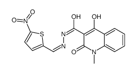 4-hydroxy-1-methyl-N-[(E)-(5-nitrothiophen-2-yl)methylideneamino]-2-oxoquinoline-3-carboxamide结构式