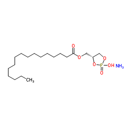 1-棕榈酰基-sn-甘油-2,3-环磷酸酯(铵盐)结构式