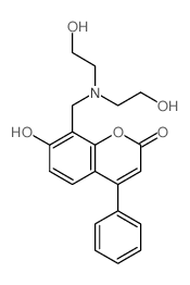 2H-1-Benzopyran-2-one,8-[[bis(2-hydroxyethyl)amino]methyl]-7-hydroxy-4-phenyl- Structure