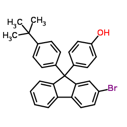4-{2-Bromo-9-[4-(2-methyl-2-propanyl)phenyl]-9H-fluoren-9-yl}phenol Structure