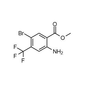 2-氨基-5-溴-4-(三氟甲基)苯甲酸甲酯结构式