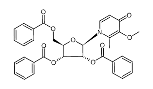 1-(2,3,5-tri-O-benzoyl-β-D-ribofuranosyl)-3-methoxy-2-methyl-4-pyridone Structure