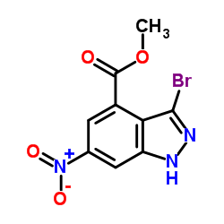 Methyl 3-bromo-6-nitro-1H-indazole-4-carboxylate structure
