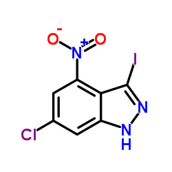6-氯-3-碘-4-硝基-1H-吲唑结构式