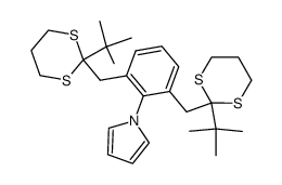 1-[2,6-Bis-(2-tert-butyl-[1,3]dithian-2-ylmethyl)-phenyl]-1H-pyrrole结构式