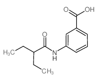 3-[(2-乙基丁酰基)氨基]苯甲酸结构式
