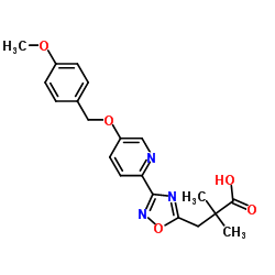 3-(3-{5-[(4-Methoxybenzyl)oxy]-2-pyridinyl}-1,2,4-oxadiazol-5-yl)-2,2-dimethylpropanoic acid Structure