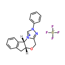 (5aR,10bS)-2-苯基-5a,10b二氢-4H,6H-茚并[2,1-b][1,2,4]三唑并[4,3-d][1,4]噁嗪2-鎓四氟硼酸盐结构式
