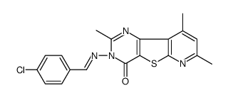 3-[(E)-(4-chlorophenyl)methylideneamino]-2,7,9-trimethylpyrido[2,3]thieno[2,4-d]pyrimidin-4-one结构式