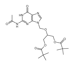 N2-acetyl-9-((1,3-pivaloyloxy-2-propoxy)methyl)guanine结构式