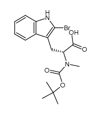 N-tert-butoxycarbonyl-N-methyl-2-bromo-(R)-tryptophan Structure