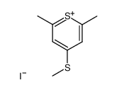 2,6-dimethyl-4-methylsulfanyl-thiopyrylium, iodide Structure