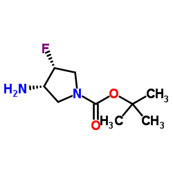 (3S,4r)-3-氨基-4-氟吡咯烷-1-羧酸叔丁酯结构式