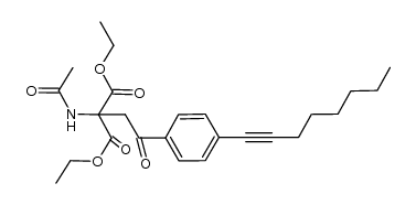 diethyl 2-acetamido-2-(2-(4-(oct-1-yn-1-yl)phenyl)-2-oxoethyl)malonate结构式