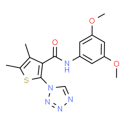 N-(3,5-dimethoxyphenyl)-4,5-dimethyl-2-(1H-tetrazol-1-yl)thiophene-3-carboxamide结构式