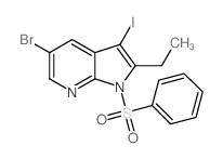 5-溴-2-乙基-3-碘-1-(苯磺酰基)-1H-吡咯并[2,3-b] 吡啶结构式
