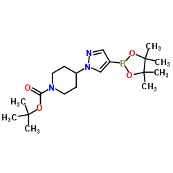 TERT-BUTYL 4-(4-(4,4,5,5-TETRAMETHYL-1,3,2-DIOXABOROLAN-2-YL)-1H-PYRAZOL-1-YL)PIPERIDINE-1-CARBOXYLATE Structure