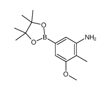 3-methoxy-2-methyl-5-(4,4,5,5-tetramethyl-1,3,2-dioxaborolan-2-yl)aniline Structure