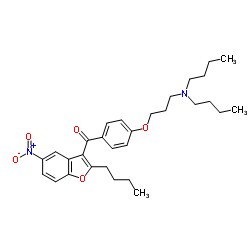 (2-Butyl-5-nitro-3-benzofuranyl)[4-[3-(dibutylamino)propoxy]phenyl]methanone Structure