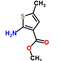 2-氨基-5-甲基噻吩-3-羧酸甲酯结构式