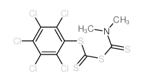 N,N-dimethyl-1-(2,3,4,5,6-pentachlorophenyl)sulfanylcarbothioylsulfanyl-methanethioamide结构式