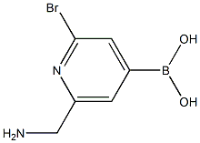2-Bromo-6-(aminomethyl)pyridine-4-boronic acid结构式