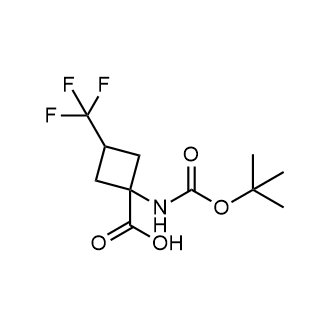 1-(叔丁氧羰基氨基)-3-(三氟甲基)环丁烷羧酸结构式