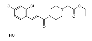 ethyl 2-[4-[(E)-3-(2,4-dichlorophenyl)prop-2-enoyl]piperazin-1-yl]acetate,hydrochloride Structure