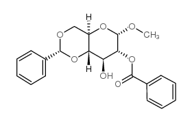 2-O-苄基-4,6-二-O-亚苄基-α-D-吡喃葡萄糖苷甲基结构式