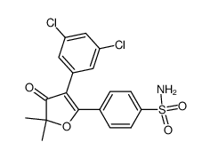 4-(3-(3,5-dichlorophenyl)-5,5-dimethyl-4-oxo-4,5-dihydrofuran-2-yl)benzenesulfonamide Structure