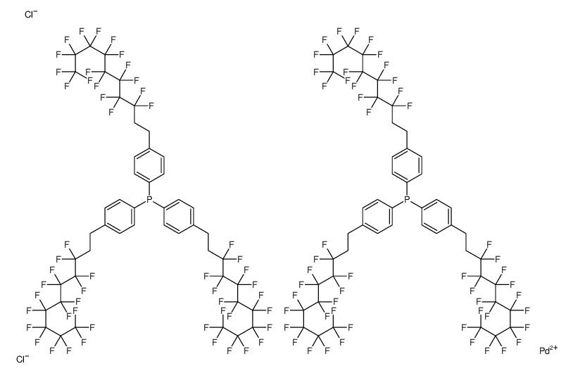 双[三(4-(1H,1H,2H,2H-全氟癸基)苯基)膦]二氯化钯(II)结构式
