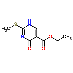 Ethyl 4-hydroxy-2-methylthio-5-pyrimidinecarboxylate structure
