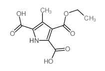 1H-Pyrrole-2,3,5-tricarboxylicacid, 4-methyl-, 3-ethyl ester结构式