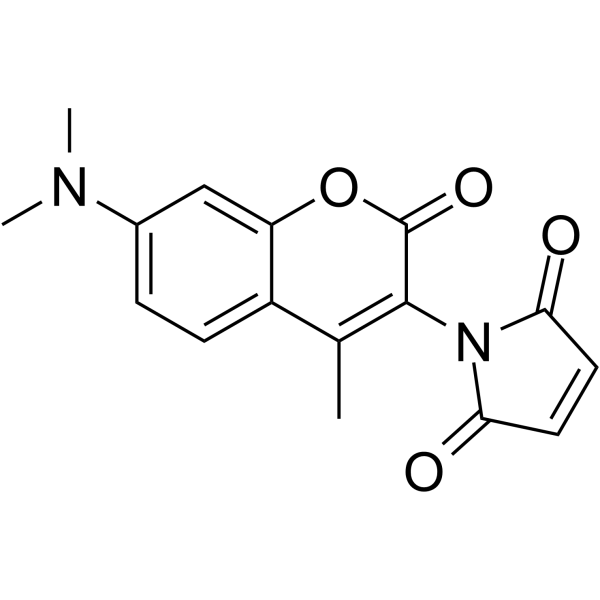 N-(二甲胺基-4-甲基香豆素基)顺丁烯二酰亚胺结构式