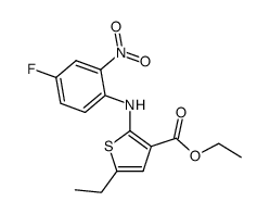 5-ethyl-2-(4-fluoro-2-nitro-anilino)-thiophene-3-carboxylic acid ethyl ester Structure