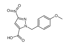 2-[(4-methoxyphenyl)methyl]-5-nitropyrazole-3-carboxylic acid结构式