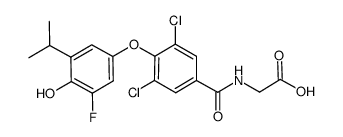 N-[3,5-dichloro-4-(3-fluoro-4-hydroxy-5-isopropylphenoxy)benzoyl]glycine Structure