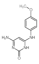 2(1H)-Pyrimidinone,4-amino-6-[(4-methoxyphenyl)amino]-结构式