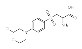 2-amino-3-[4-[bis(2-chloroethyl)amino]phenyl]sulfonylpropanoic acid Structure
