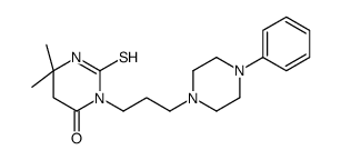 6,6-dimethyl-3-[3-(4-phenylpiperazin-1-yl)propyl]-2-sulfanylidene-1,3-diazinan-4-one结构式