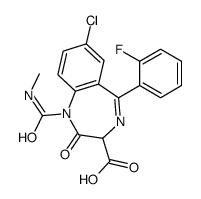 7-chloro-5-(2-fluorophenyl)-1-(methylcarbamoyl)-2-oxo-3H-1,4-benzodiazepine-3-carboxylic acid Structure