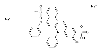 氢9-氨基-7-苯基-5-(苯基氨基)-4,10-二磺酸基苯并[a]吩嗪鎓,二钠盐结构式
