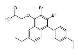 2-[2,3-dibromo-7-ethyl-4-(4-ethylphenyl)naphthalen-1-yl]oxyacetic acid Structure