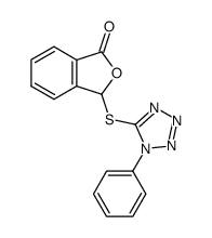 3-((1-phenyl-1H-tetrazol-5-yl)thio)isobenzofuran-1(3H)-one Structure