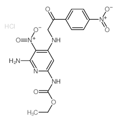 ethyl N-[6-amino-5-nitro-4-[[2-(4-nitrophenyl)-2-oxo-ethyl]amino]pyridin-2-yl]carbamate结构式
