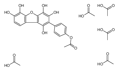 acetic acid,[4-(1,3,4,6,7-pentahydroxydibenzofuran-2-yl)phenyl] acetate结构式