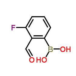 3-氟-2-甲酰基苯基硼酸结构式