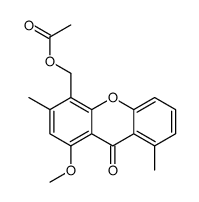 (1-methoxy-3,8-dimethyl-9-oxoxanthen-4-yl)methyl acetate结构式